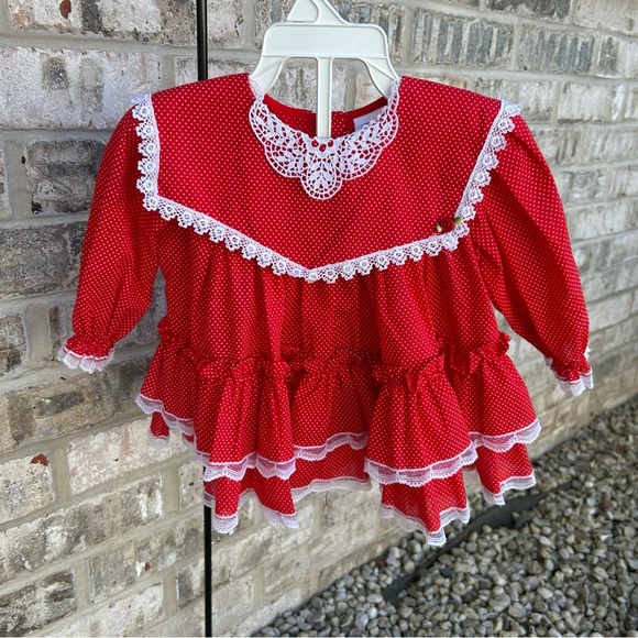 Red Lace Trim Kids Matching Set - Picture 10 of 10